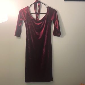 Red velvet dress